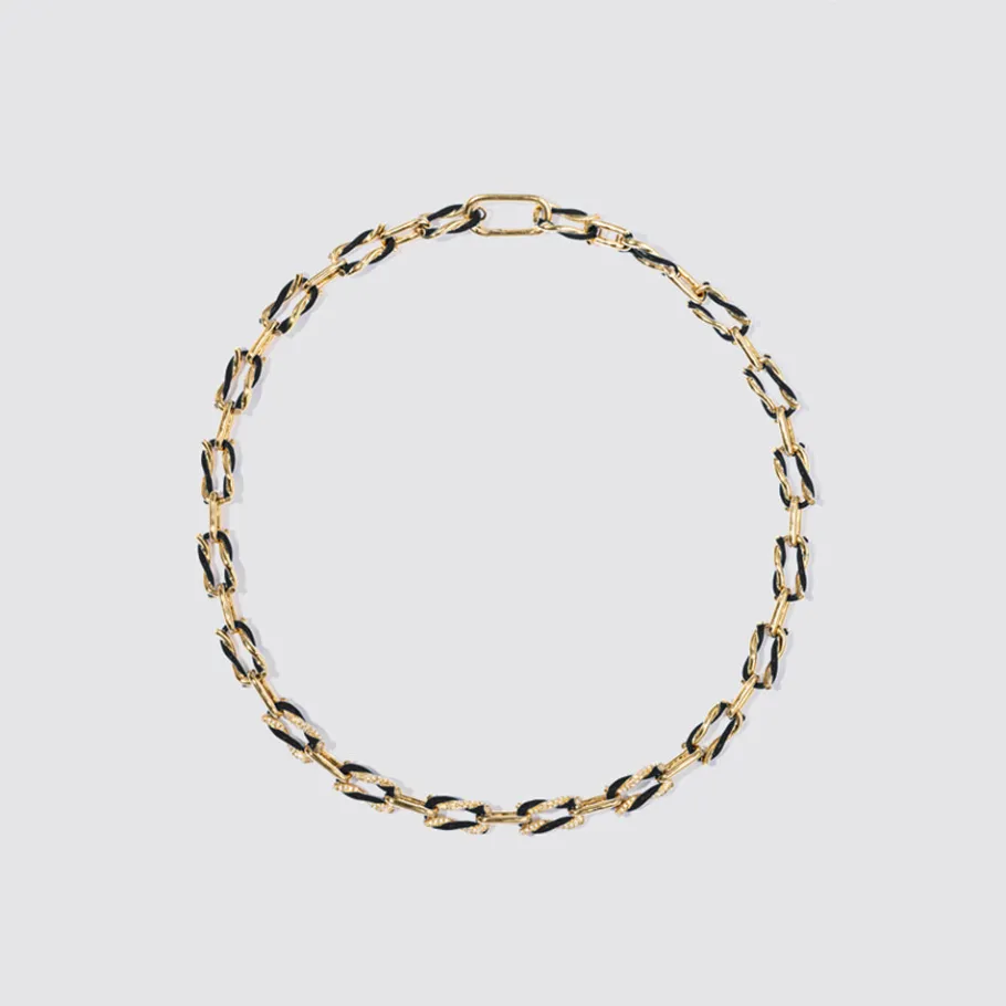 black_five_diamond_fruit__0.webp BLACK FIVE DIAMOND FRUIT HOOPS NECKLACE>Boochier New