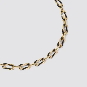 BLACK FIVE DIAMOND FRUIT HOOPS NECKLACE>Boochier New