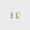 BLACK GOLD-ROSE GOLD DIAMOND SMALL TIES EARRINGS>Boochier Best