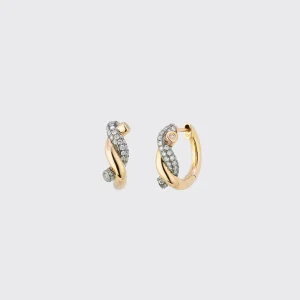 BLACK GOLD-ROSE GOLD DIAMOND SMALL TIES EARRINGS>Boochier Best