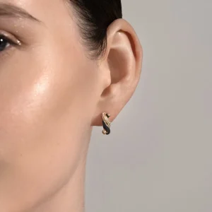 BLACK SMALL FRUIT HOOPS EARRINGS>Boochier Sale