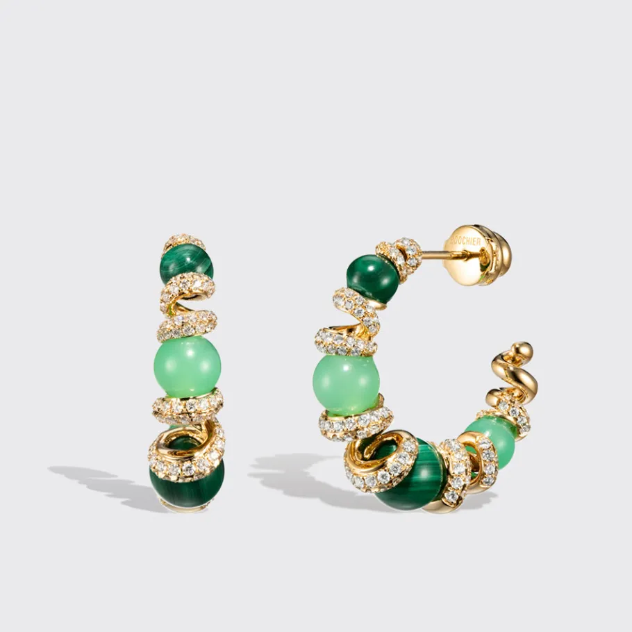 chrysoprase__malachite_ye_0-1.webp CHRYSOPRASE & MALACHITE YELLOW GOLD DIAMOND GUMBALL SLINKEE EARRINGS>Boochier Online