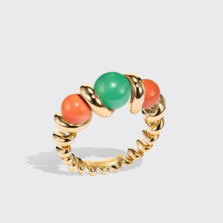 coral__chrysoprase_gumbal_0.webp CORAL & CHRYSOPRASE GUMBALL SLINKEE RING>Boochier Discount