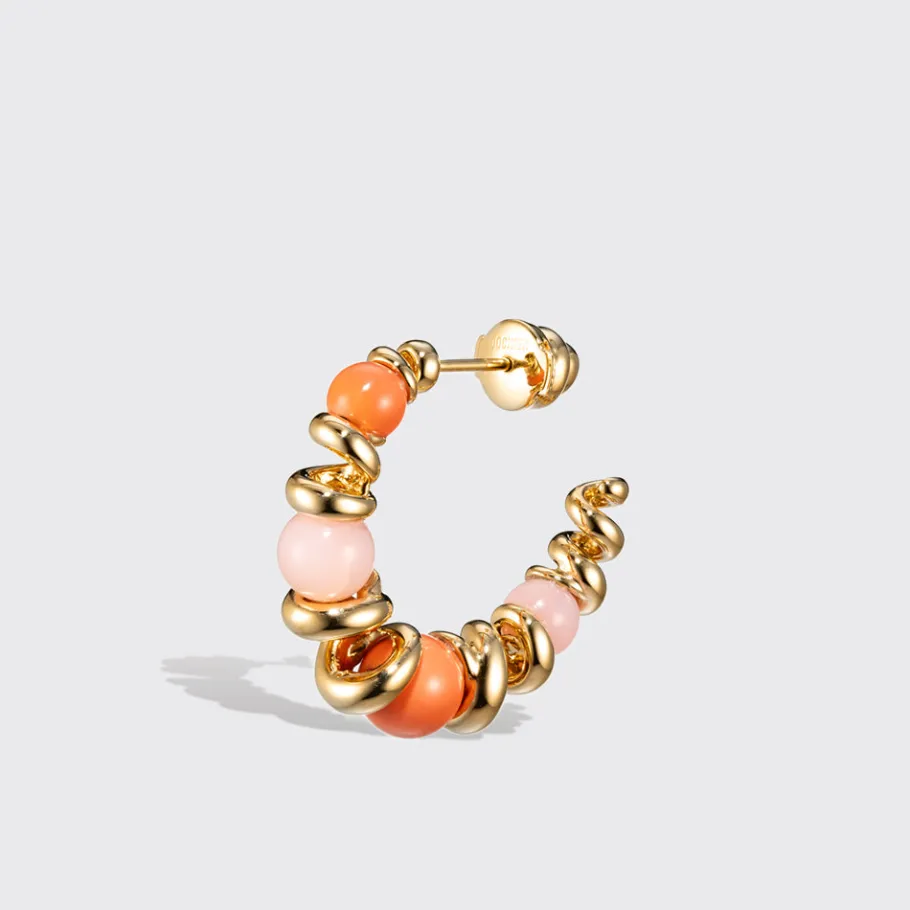 coral__pink_opal_yellow_g_2.webp CORAL & PINK OPAL YELLOW GOLD GUMBALL SLINKEE EARRINGS>Boochier Best