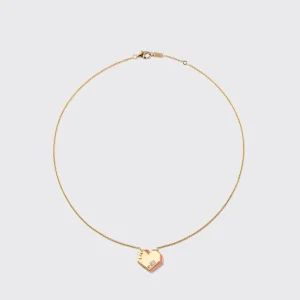 CORAL YELLOW GOLD HEART NECKLACE>Boochier Sale