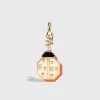 CORAL YELLOW GOLD LADYBUG CHARM>Boochier Clearance