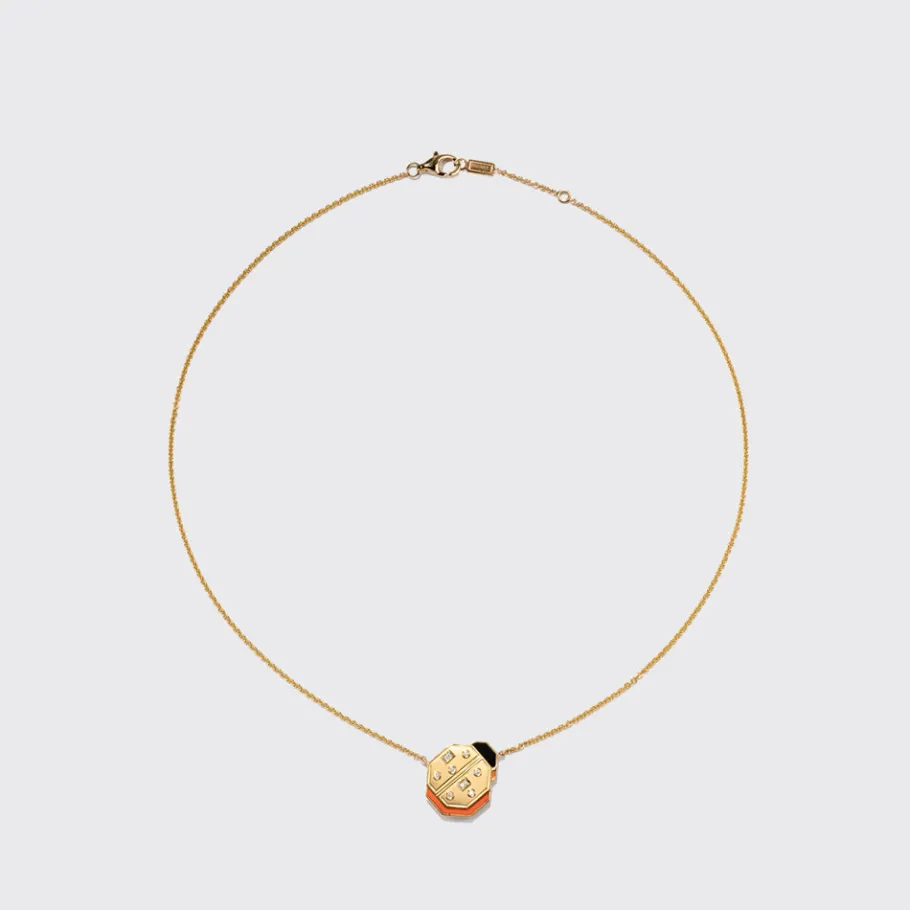 coral_yellow_gold_ladybug_0.webp CORAL YELLOW GOLD LADYBUG NECKLACE>Boochier Hot