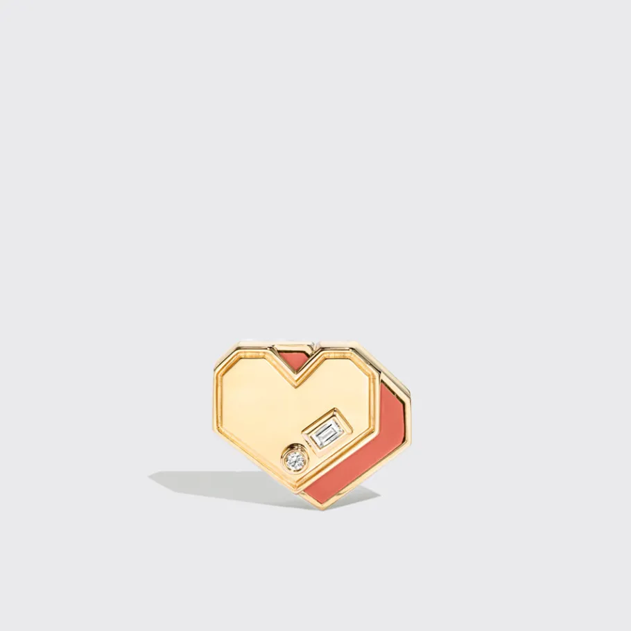 coral_yellow_gold_mini_he_1.webp CORAL YELLOW GOLD MINI HEART STUDS>Boochier Discount