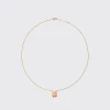 CORAL YELLOW GOLD MINI LETTER NECKLACE>Boochier Online