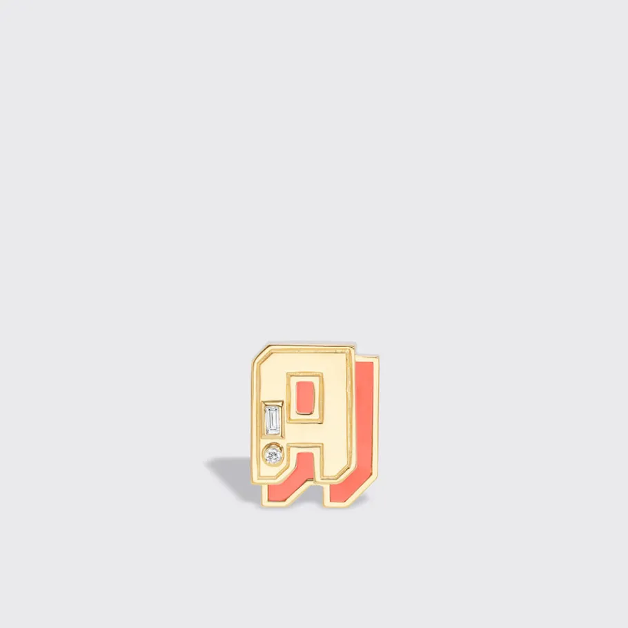 coral_yellow_gold_mini_le_0.webp CORAL YELLOW GOLD MINI LETTER MONO STUD>Boochier New