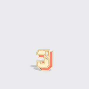 CORAL YELLOW GOLD MINI LETTER MONO STUD>Boochier New