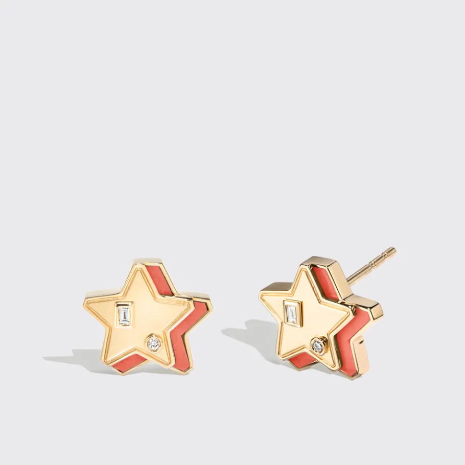 coral_yellow_gold_mini_st_0.webp CORAL YELLOW GOLD MINI STAR STUDS>Boochier Discount