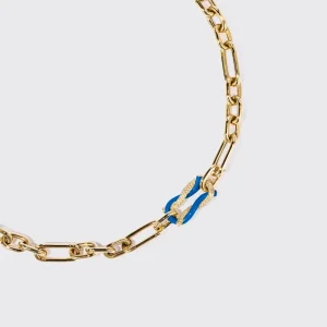 DARK BLUE JUMBO FRUIT HOOPS PENDANT CHAIN NECKLACE [DETACHABLE]>Boochier Best