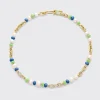 DARK BLUE-LIME GREEN DIAMOND B-BOY CHAIN NECKLACE>Boochier Online