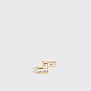 DIAMONDS YELLOW GOLD ARCADE MONO STUD (Z SHAPE)>Boochier Fashion