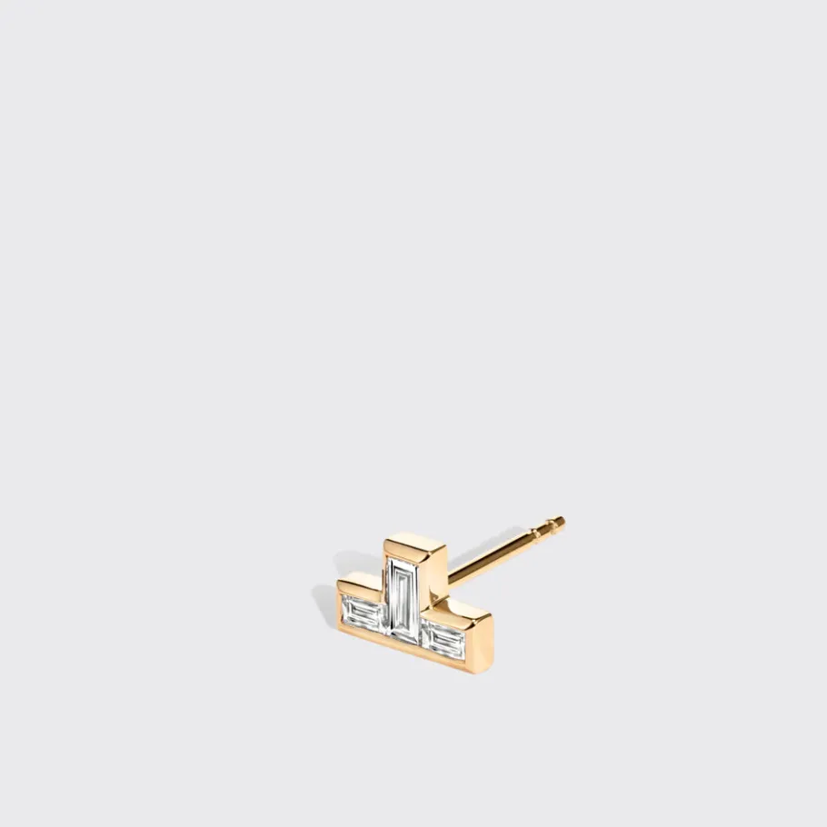 diamonds_yellow_gold_arca_1-2.webp DIAMONDS YELLOW GOLD ARCADE MONO STUD (T SHAPE)>Boochier New