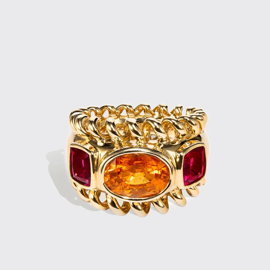 fanta_garnet__rubellite_s_1.webp FANTA GARNET & RUBELLITE SLINKEE ICON RING>Boochier Hot