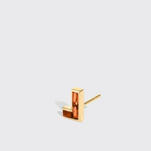 FANTA GARNET YELLOW GOLD ARCADE MONO STUD (L SHAPE)>Boochier Fashion
