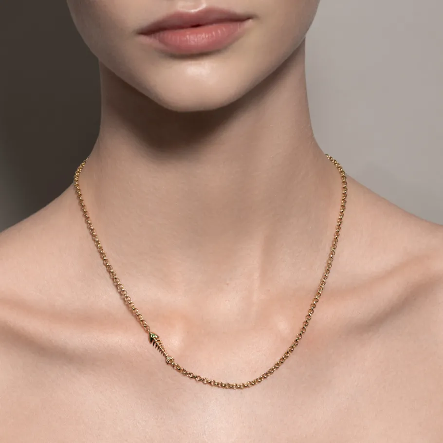 fish_bone_green_garnet_ne_1.webp FISH BONE GREEN GARNET NECKLACE>Boochier Outlet