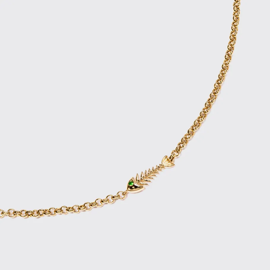 fish_bone_green_garnet_ne_2.webp FISH BONE GREEN GARNET NECKLACE>Boochier Outlet