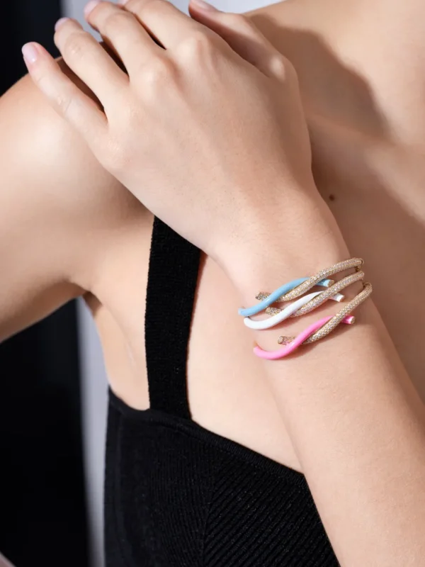 HOT PINK FRUIT HOOPS DIAMOND BANGLE>Boochier Online