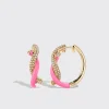HOT PINK FRUIT HOOPS EARRINGS>Boochier Clearance