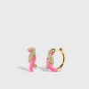 HOT PINK SMALL FRUIT HOOPS EARRINGS>Boochier Discount
