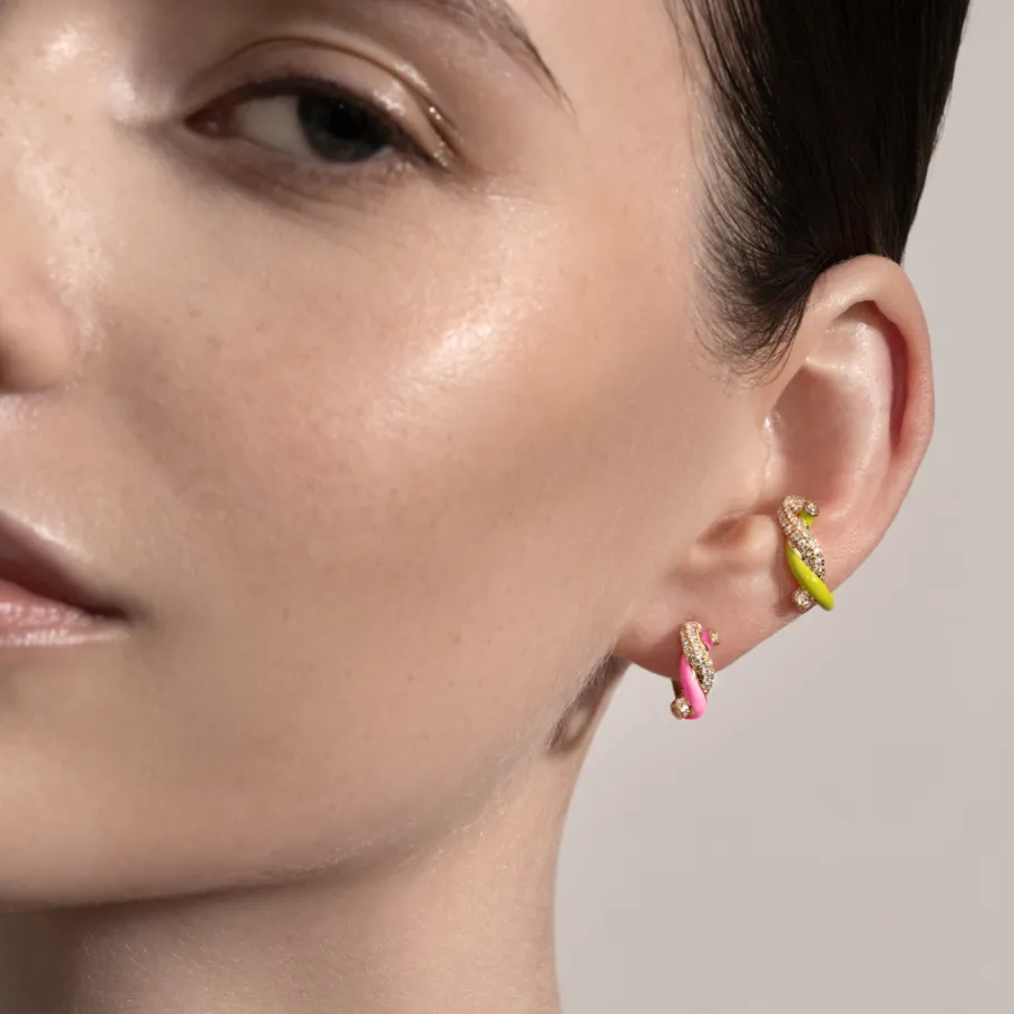 hot_pink_small_fruit_hoop_1.webp HOT PINK SMALL FRUIT HOOPS EARRINGS>Boochier Discount