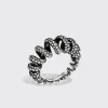 JUMBO BLACK PLATED WHITE GOLD DIAMOND SLINKEE RING>Boochier Online