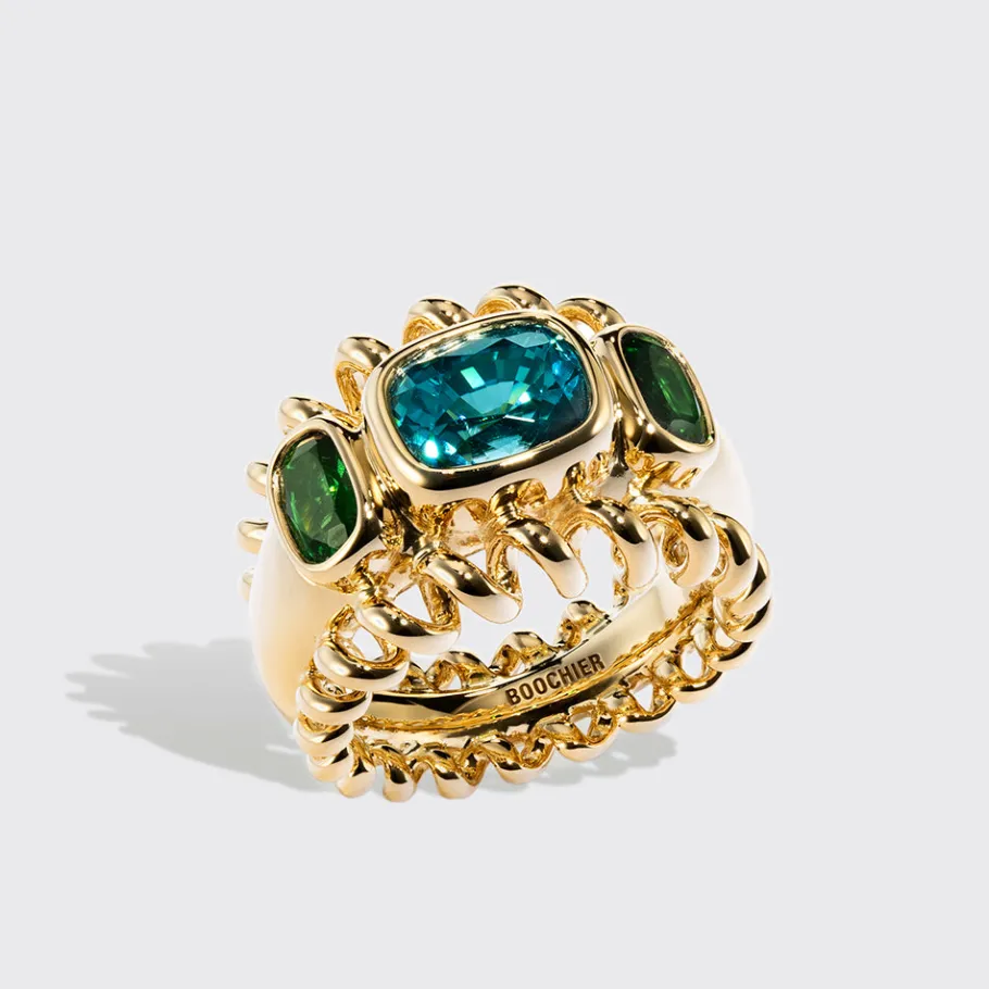 jumbo_blue_zircon__tsavor_0.webp JUMBO BLUE ZIRCON & TSAVORITE SLINKEE ICON RING>Boochier Discount