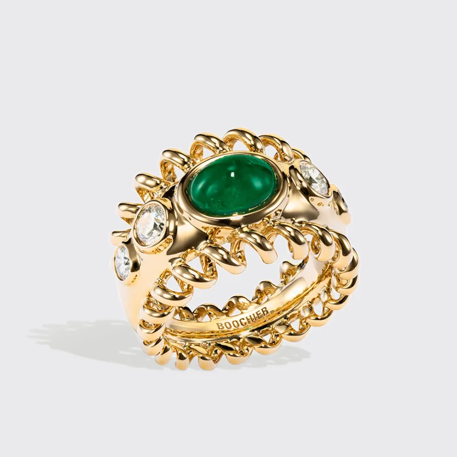 jumbo_emerald__diamonds_s_0.webp JUMBO EMERALD & DIAMONDS SLINKEE ICON RING>Boochier Discount