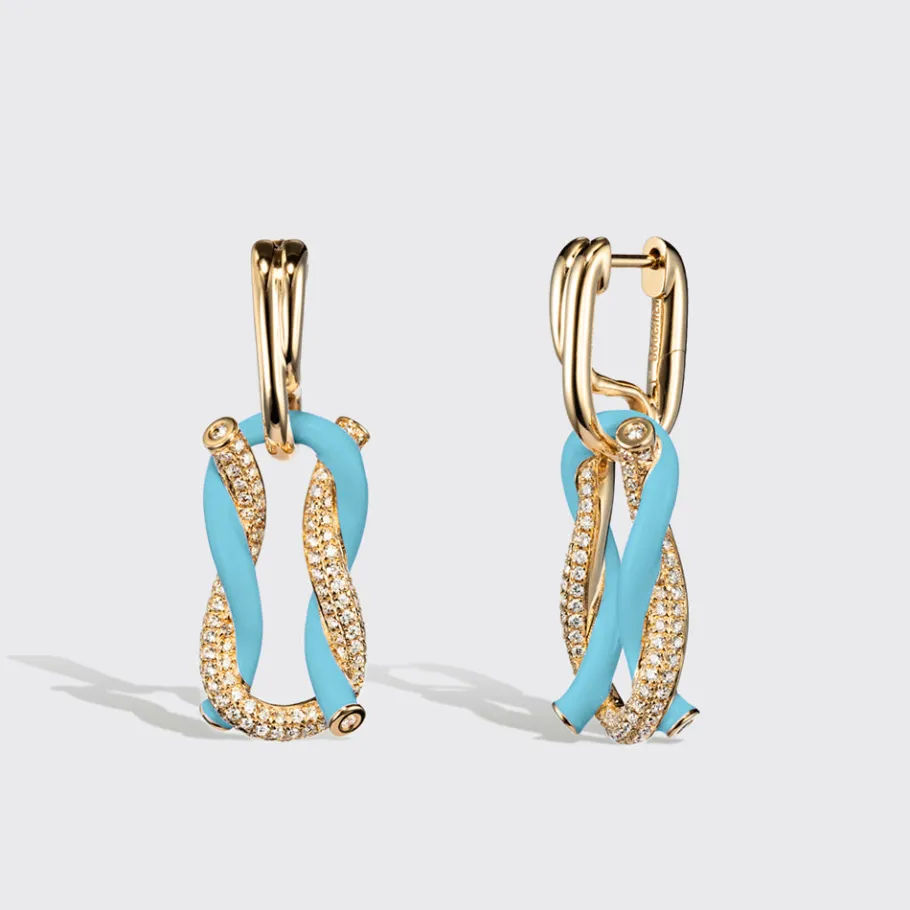 jumbo_light_blue_half_dia_0.webp JUMBO LIGHT BLUE HALF DIAMOND FRUIT HOOPS BUCKLE EARRINGS>Boochier Sale