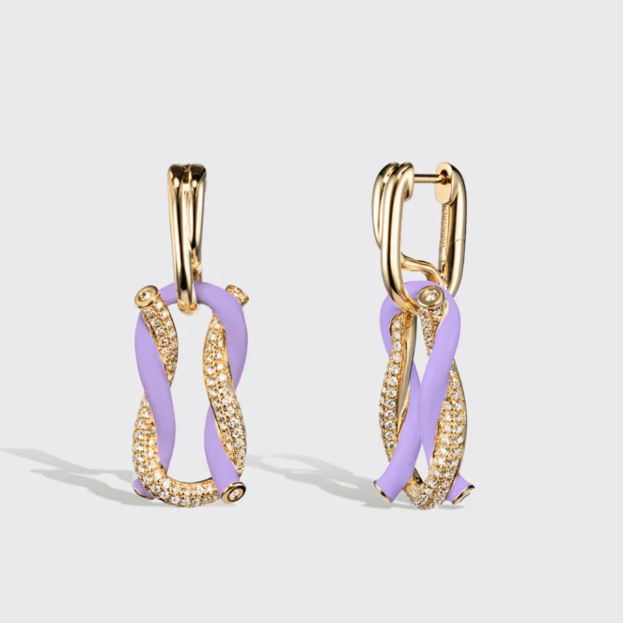 jumbo_lilac_half_diamond__0.webp JUMBO LILAC HALF DIAMOND FRUIT HOOPS BUCKLE EARRINGS>Boochier Sale