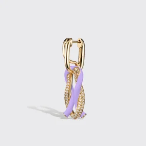 JUMBO LILAC HALF DIAMOND FRUIT HOOPS BUCKLE EARRINGS>Boochier Sale