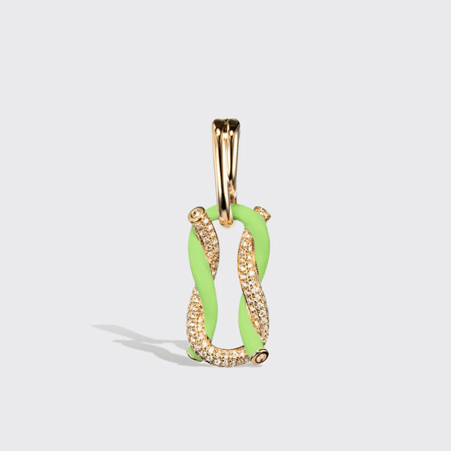 jumbo_lime_green_half_dia_1.webp JUMBO LIME GREEN HALF DIAMOND FRUIT HOOPS BUCKLE EARRINGS>Boochier Outlet