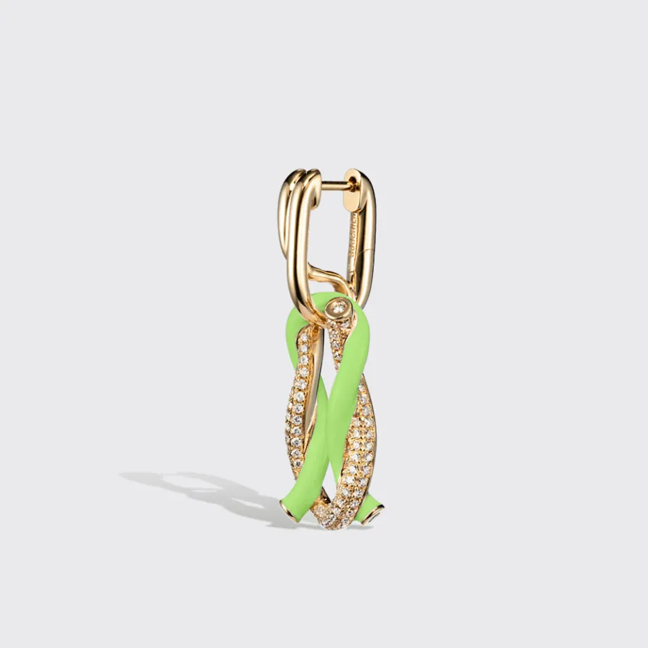 jumbo_lime_green_half_dia_2.webp JUMBO LIME GREEN HALF DIAMOND FRUIT HOOPS BUCKLE EARRINGS>Boochier Outlet