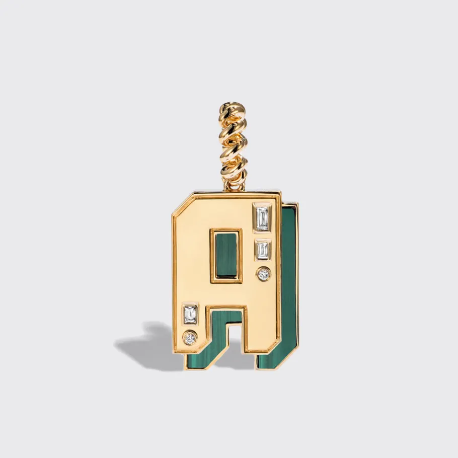 jumbo_malachite_nostalgia_0.webp JUMBO MALACHITE NOSTALGIA LETTER PENDANT>Boochier Hot