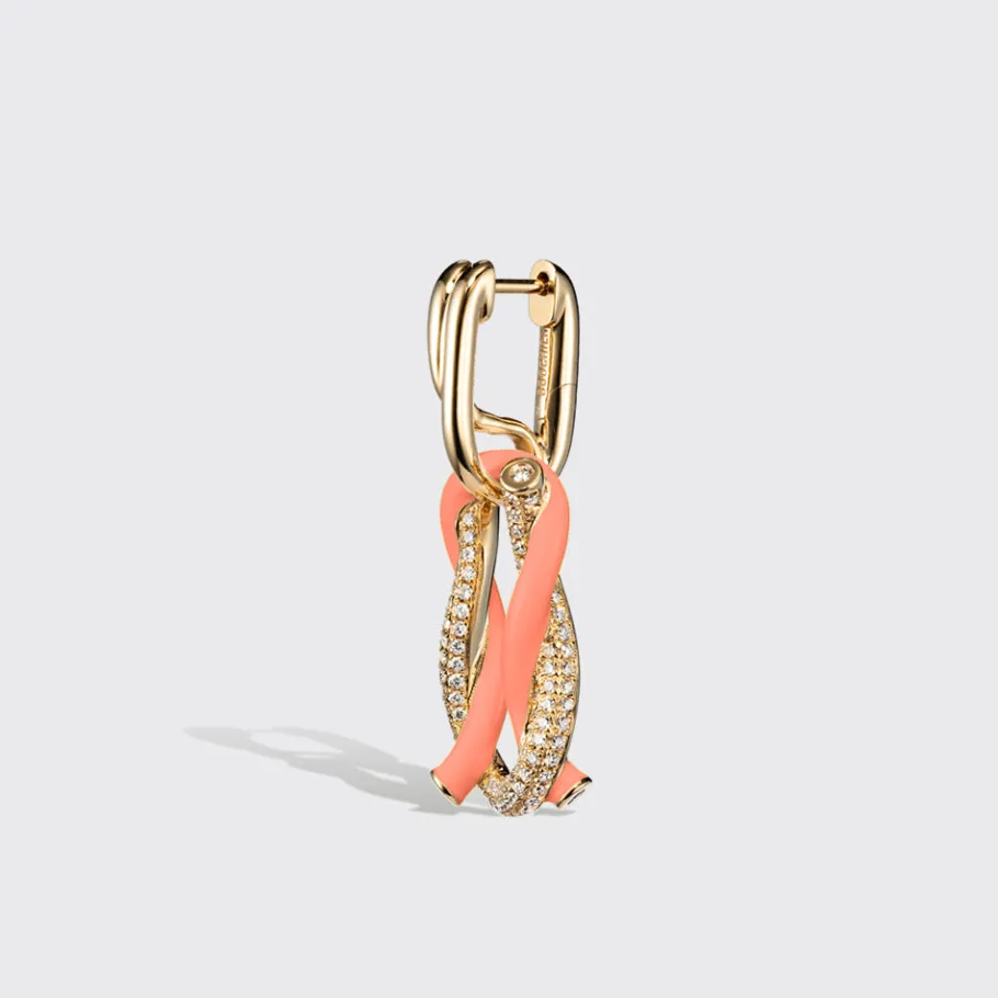 jumbo_orange_half_diamond_2.webp JUMBO ORANGE HALF DIAMOND FRUIT HOOPS BUCKLE EARRINGS>Boochier Sale