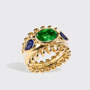 JUMBO TSAVORITE & TANZANITE SLINKEE ICON RING>Boochier Outlet