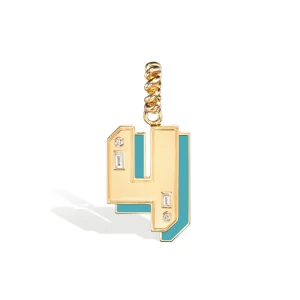 JUMBO TURQUOISE NOSTALGIA NUMBER PENDANT>Boochier Clearance