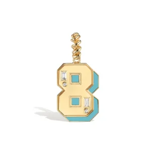JUMBO TURQUOISE NOSTALGIA NUMBER PENDANT>Boochier Clearance