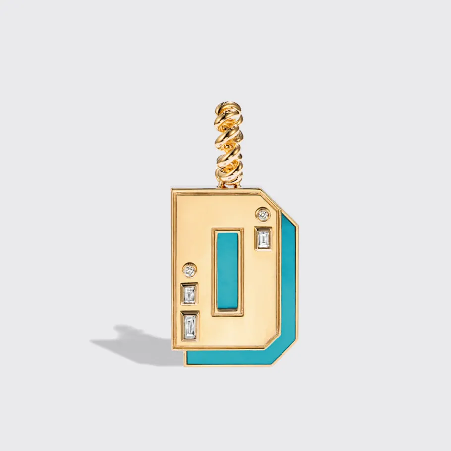 jumbo_turquoise_nostalgia_3.webp JUMBO TURQUOISE NOSTALGIA LETTER PENDANT>Boochier Outlet
