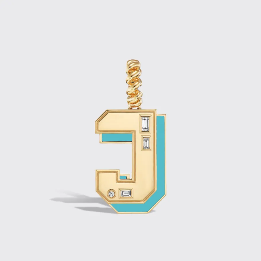 jumbo_turquoise_nostalgia_5.webp JUMBO TURQUOISE NOSTALGIA LETTER PENDANT>Boochier Outlet