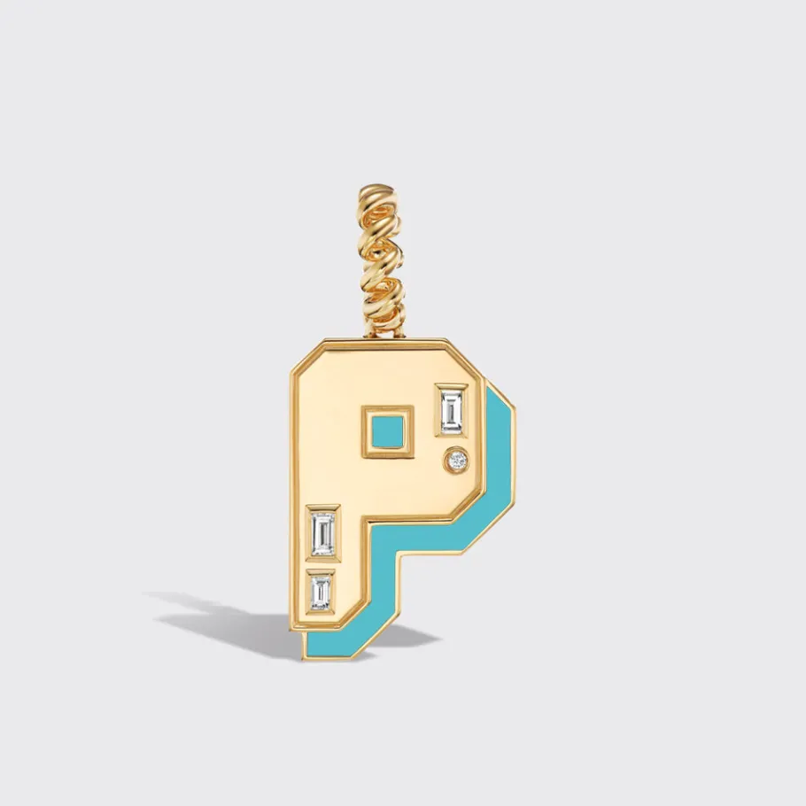 jumbo_turquoise_nostalgia_6.webp JUMBO TURQUOISE NOSTALGIA LETTER PENDANT>Boochier Outlet