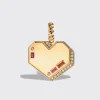 JUMBO YELLOW GOLD DIAMOND HEART PENDANT [orange & pink sapphires]>Boochier Outlet