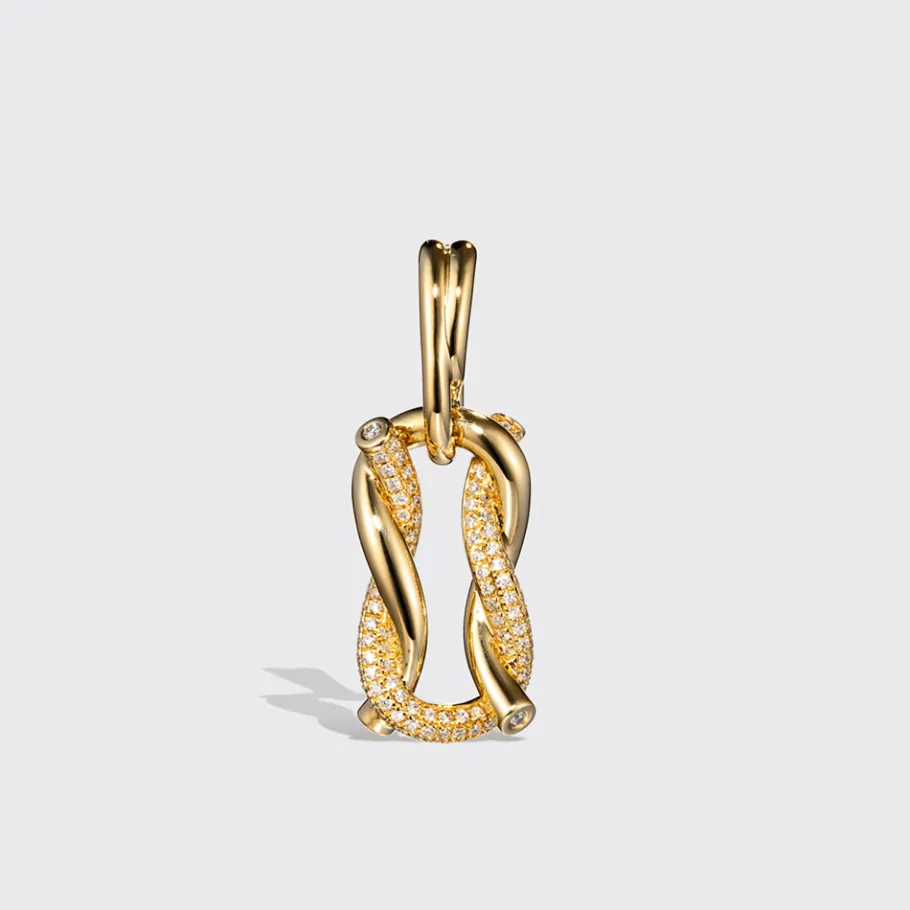 jumbo_yellow_gold_half_di_1.webp JUMBO YELLOW GOLD HALF DIAMOND TIES BUCKLE EARRINGS>Boochier Sale