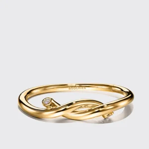 JUMBO YELLOW GOLD TIES BANGLE>Boochier Sale