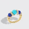 LAPIS & TURQUOISE DIAMOND SLINKEE GUMBALL RING>Boochier Hot