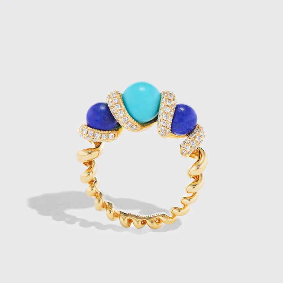 lapis__turquoise_diamond__1.webp LAPIS & TURQUOISE DIAMOND SLINKEE GUMBALL RING>Boochier Hot