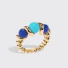 LAPIS & TURQUOISE GUMBALL SLINKEE RING>Boochier New